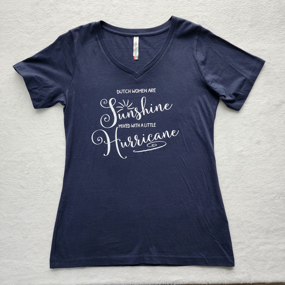 Dutch Women Graphic‎ T Shirt Womens Medium Navy Sunshine Hurricane Holland Tee